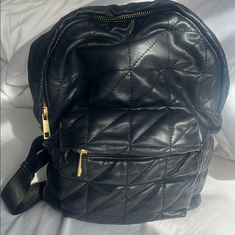Black Quilted Backpack